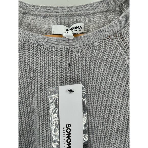 Sonoma Women's Gray Knit Sweater Size Medium NWT Boho Cozy - Picture 9 of 9